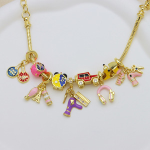 Gran Oferta HD926: Dijes de Moda para Mujer con Agujero Grande, de Motocicleta de Dibujos Animados, para Salón de Belleza y Cabello, Cuentas Colgantes Deportivas, Compatibles con Pulseras de Cadena de Serpiente - Product Image 1