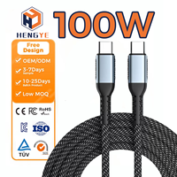 USB-kabels Snelle Oplading Type C naar C Datakabel Oplader 100W Bedrade Gevlochten Kabel voor Mobiele Telefoon