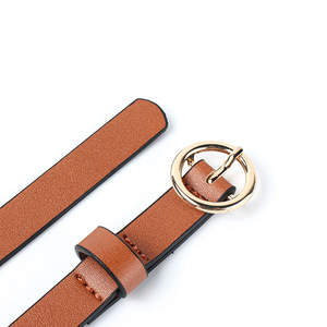 Ceintures fines en cuir PU pour femmes avec boucle dorée, style professionnel, logo personnalisable pour cadeaux d'entreprise - Product Image 3