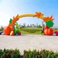 Arche gonflable citrouille, décoration végétale d'automne, arche gonflable cocotier, présentoir d'entrée pour événements
