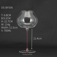 Verrerie Personnalisée Gobelet Rond Tige Colorée Bar Hotel Party Verre à Vin Rouge