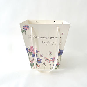 Sacchetti di carta a <span class=keywords><strong>fiori</strong></span> trapezoidali con Logo stampato personalizzato all'ingrosso stile <span class=keywords><strong>Boutique</strong></span> Tote Bag Design OEM & ODM - Product Image 5