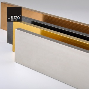 जेईसीए मेटल मैन्युफैक्चरर्स कस्टो मैट सिल्वर मॉडर्न फ़्लोरिंग बेसबोर्ड प्रोफ़ाइल स्टेनलेस स्टील स्कर्टिंग बोर्ड - Product Image 2