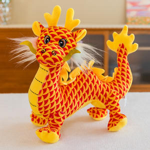 Nieuw Product Schattig Chinese Dragon Pluche Speelgoed Nieuw Ontwerp Chinese Dragon Nieuwjaar Cadeau Ornament Doek Poppen - Product Image 5