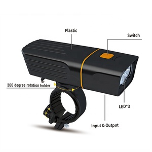Bike Light Factory's 300lm/500lm USB Recargable <span class=keywords><strong>LED</strong></span> Faro delantero Soporte de rotación de 360 grados Batería para cuadro de bicicleta - Product Image 1