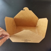 Boîte d'emballage jetable en papier kraft personnalisable pour traiteur Boîte épaissie de restauration rapide à emporter Salade de poulet frit Autres gratuits