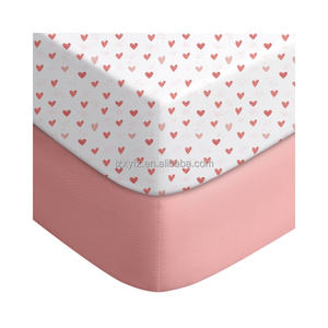 <span class=keywords><strong>Lenzuola</strong></span> stampate in cotone Super fibra 100% con cuore rosa e copri materassi per bambini e culle Standard per bambini - Product Image 1