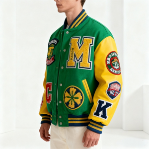 Chaquetas Varsity de Cuero con Bordado de Alta Calidad para Hombre, Chaqueta Varsity con Parches, Chaqueta de Béisbol de Talla Grande - Product Image 3