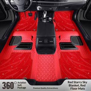Tapis de sol de voiture en cuir rouge Aston Martin Audi sur mesure, ensemble complet de luxe, tapis auto à poils longs, ajustement parfait pour toutes les voitures - Product Image 3