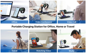 Station de charge multifonctionnelle rapide pour téléphone <span class=keywords><strong>portable</strong></span> 3 en 1 <span class=keywords><strong>Chargeur</strong></span> sans fil magnétique pour <span class=keywords><strong>Iphone</strong></span> IWatch - Product Image 4