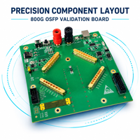 Carte de test OSFP 800G 8x100 Gbit/s avec support RF pour diagramme oculaire, mesure du BER, DDM et alignement de voie de transceiver optique en laboratoire
