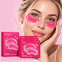 Patchs pour les yeux personnalisés avec logo rose, caféine, PDRN, collagène, pour les soins quotidiens de la peau