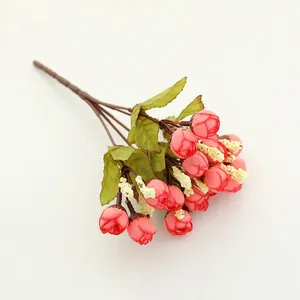 Fournisseur de fleurs artificielles en soie, 15 roses, décorations de mariage, arrangements floraux artificiels bon marché - Product Image 4