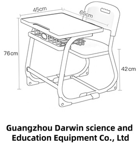Singolo studente scrivania regolabile in altezza con sedia Heavy Duty telaio in metallo per scuola a casa studio - Product Image 6