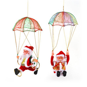 Decoraciones y regalos navideños creativos: Papá Noel eléctrico musical montado en el techo, saltando y bailando con paracaídas. - Product Image 5