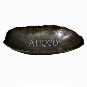 Bol de bonbons aux fruits en métal en aluminium coulé au sable de couleur cuivre plat de décor de mariage de luxe Royal dernier plat poli moderne - Product Image 6