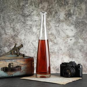 Bouteille en verre vide d'esprit de vodka rhum forme triangulaire bouteille de whisky tequila 700ml bouteille en verre d'alcool - Product Image 2