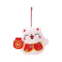 Porte-clés en peluche chat porte-bonheur adorable, doux et écologique, pendentif 3D rembourré pour cadeaux de fêtes et décoration quotidienne (vente en gros)