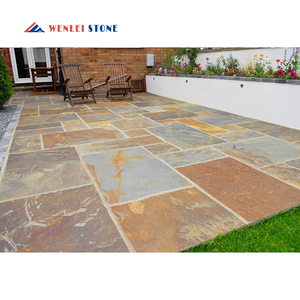 <span class=keywords><strong>Lastre</strong></span> Sottili di Ardesia Naturale Gialla Ruggine <span class=keywords><strong>per</strong></span> Pavimentazione Esterna di Giardini, Parchi, Cortili, Prati e Sentieri - Product Image 2
