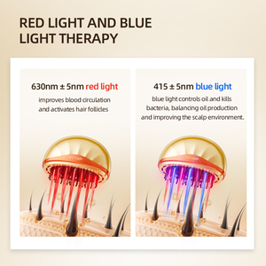 Peine de Masaje Eléctrico con Vibración y Luz Roja, Aplicador de Líquido para el Cuero Cabelludo, Masajeador de Cabeza para el Crecimiento del Cabello y Anticaída - Product Image 2