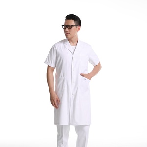 Consegna veloce 100% Manica Corta in Cotone Bianco del Laboratorio Cappotto degli uomini di Medico Abito Uniforme Medico in Ospedale Dentista Uniforme Fatto in Cina - Product Image 1