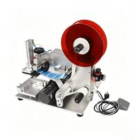 Semi Automatic Flat Surface Labeling Machine Easy Adjustment for Boxes Cards Pouches Flat Packaging Items