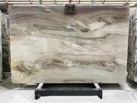 YUSHI Offre Spéciale pierre de luxe panneau mural en pierre naturelle dalle de quartzite Aquarella polie pour application translucide rétroéclairée de villa