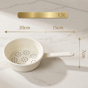 En gros, ensemble de casseroles et poêles en émail blanc avec <span class=keywords><strong>passoire</strong></span> et égouttoir, pour la préparation rapide des aliments pour bébés et la cuisson en petites quantités, ustensiles de cuisine - Product Image 5