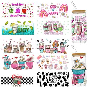 Directo de fábrica 16oz UV personalizado para DTF Cup Bottle Wraps Pegatinas de vidrio de goma Impresión de transferencia Taza Tazas de café Serigrafía - Product Image 1