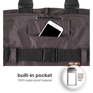 Bottes en caoutchouc imperméables en nylon PVC taille haute poitrine échassier de pêche volant cuissardes de pêche de chasse - Product Image 4