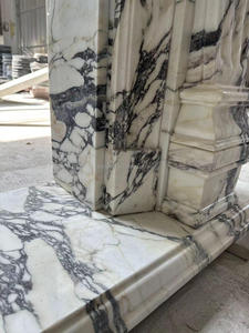 Pietra SH China intagliato a mano antico lusso Calacatta Viola marmo portale camino Surround <span class=keywords><strong>manto</strong></span> con fiori - Product Image 3