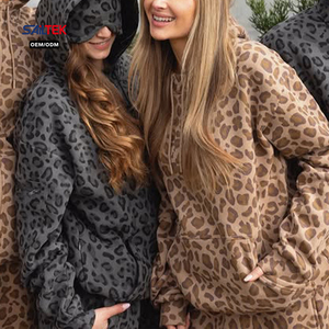 Conjunto de Sudadera con Capucha y Pantalones Deportivos Extra Grandes con Estampado de Leopardo Personalizado, con Antifaz, Estilo Hip Hop, Traje de Dos Piezas para Hombre y <span class=keywords><strong>Mujer</strong></span> - Product Image 5