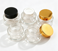 Pots en verre ambré épais de qualité alimentaire, vides, pour pommades, 15g, 30g, 50g, avec couvercles en bois, contenants inodores pour pâtes réparatrices apaisantes