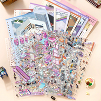 15 autocollants par paquet, collection de rangement et de décoration pour stand de centre commercial 2.0, autocollants pour bullet journal : scène de mini-marché