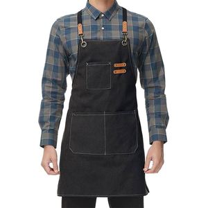 Tablier en toile 100 % coton anti-huile sans manches pour la maison, la cuisine, le jardinage, le travail, les salons de thé, les cafés, les laiteries, impression personnalisée, vente en gros - Product Image 1