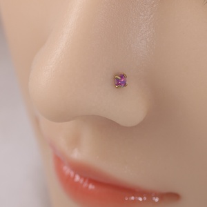 Piercing de nez en acier chirurgical 316L avec <span class=keywords><strong>opale</strong></span>, à vis, hypoallergénique, pour peaux sensibles, personnalisable pour femme - Product Image 6