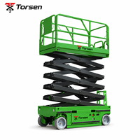 Plataforma Elevadora Compacta Eléctrica de Tijera para Interiores, 300 kg, Autopropulsada, Mini Plataforma de Trabajo Aérea con Neumáticos Antimarcas