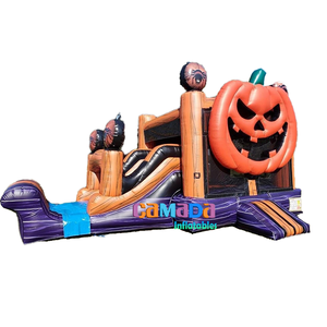 Glissière gonflable commerciale de maison de rebond de citrouille de PVC d'halloween - Product Image 1
