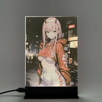 Led rétro-éclairé poster Darling in the Franxx Anime veilleuse pour chambre veilleuse salle de jeux décor 02 lampes de table signe zéro deux