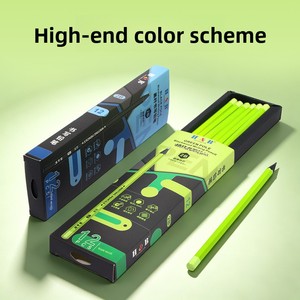 Crayons en bois vert, noir et <span class=keywords><strong>gris</strong></span>, 12 pièces, pour élèves du primaire, mine épaisse, résistante à la casse, <span class=keywords><strong>crayon</strong></span> à dessin 2B - Product Image 2