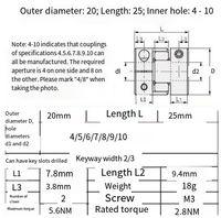 Accouplement à mâchoires en alliage d'aluminium OD14 L22, type de serrage flexible, coupleur flexible, alésage 3-8mm pour servomoteur CNC et vis à billes