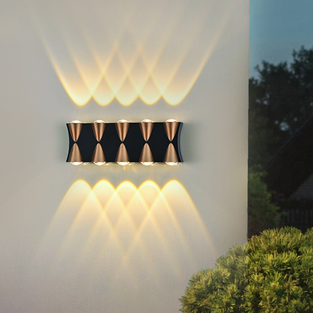 KAIFAN up Down Aluminum 90-100LM/W Ip65 Outside SpotlightWall Lamp 4w 6w 8w 10w 12w Garden Decor for Home Outdoor Led Wall Light