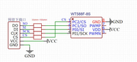 Chip de Voz WT588F02B de Función Potente, Programa de Control Principal y Datos Flash que se Pueden Borrar y Regrabar, Chip de Sonido Grabable