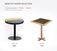 Table de restaurant dessus de table à carreaux de céramique avec bord en bois massif rond carré tailles personnalisées