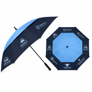 Parapluie publicitaire personnalisé pour salon professionnel, parapluie de golf droit résistant au vent en polyester, cadeau promotionnel pour branding d'entreprise - Product Image 4