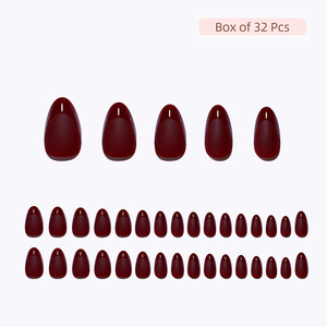 Luxe Amande <span class=keywords><strong>Faux</strong></span> <span class=keywords><strong>Faux</strong></span> Ongles <span class=keywords><strong>Faux</strong></span> Ongles En Gros Gel Doux De Noël En Vrac Rouge Mat Français Bâton Appuyez sur Ongles Ensemble En Gros - Product Image 3