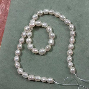 Perles d'eau douce baroques en gros, perles faites à la main pour le bricolage, perles blanches à deux faces, forme irrégulière légère, trous droits, perles dispersées - Product Image 1