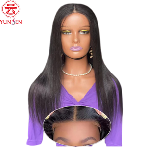 Perruque sans colle 5x5 en cheveux humains vierges à 100 %, nœuds blanchis, densité 180 pour femmes - Product Image 1