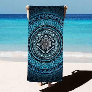 Serviette de plage en microfibre ultra-fine imprimée mandala, très populaire, pour les vacances d'été, accessoire de voyage personnalisé - Product Image 1