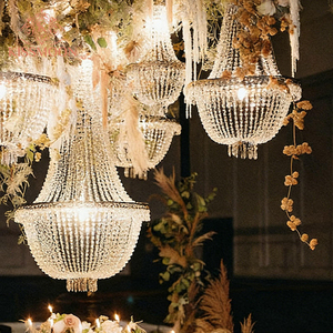 Lampadari Decorativi di Lusso per Matrimoni ed Eventi, in Acrilico con LED, Telecomando <span class=keywords><strong>a</strong></span> <span class=keywords><strong>Batteria</strong></span>, Ecologici - Product Image 1